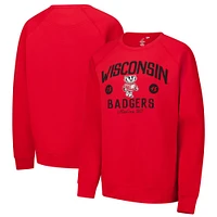 Men's League Collegiate Wear Red Wisconsin Badgers Bendy Arch Essential 2.0 Pullover Sweatshirt