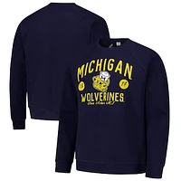 Men's League Collegiate Wear Navy Michigan Wolverines Bendy Arch Essential 2.0 Pullover Sweatshirt