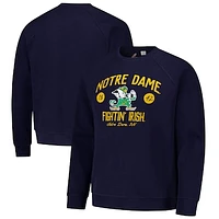 Men's League Collegiate Wear Navy Notre Dame Fighting Irish Bendy Arch Essential 2.0 Pullover Sweatshirt