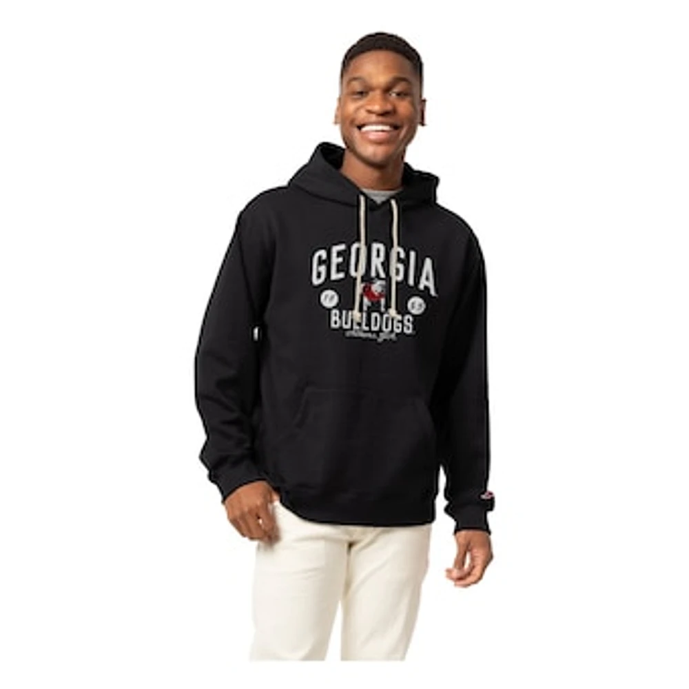 Men's League Collegiate Wear Black Georgia Bulldogs Bendy Arch Essential 2.0 Pullover Hoodie