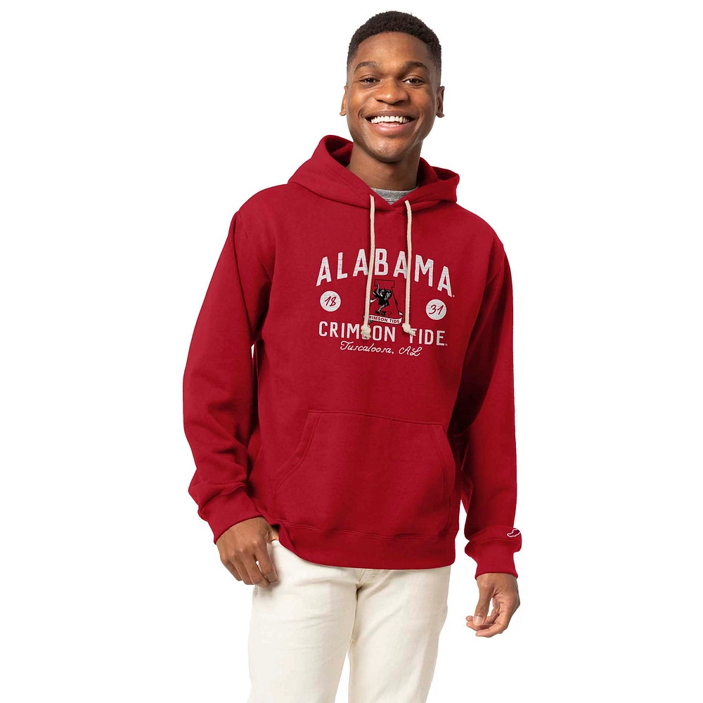 Men's League Collegiate Wear Crimson Alabama Tide Bendy Arch Essential 2.0 Pullover Hoodie