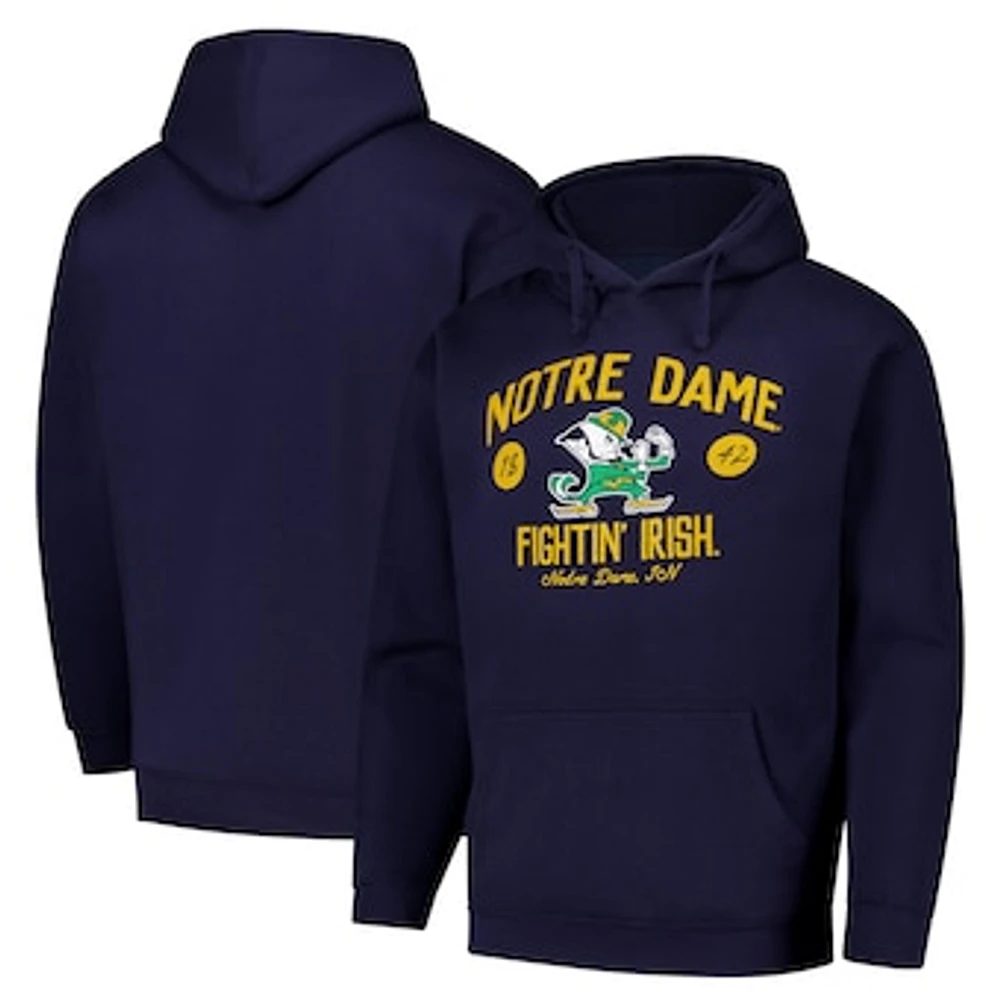 Men's League Collegiate Wear Navy Notre Dame Fighting Irish Bendy Arch Essential 2.0 Pullover Hoodie