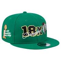 Men's New Era  Kelly Green Boston Celtics Big 18x Champs 9FIFTY Snapback Hat