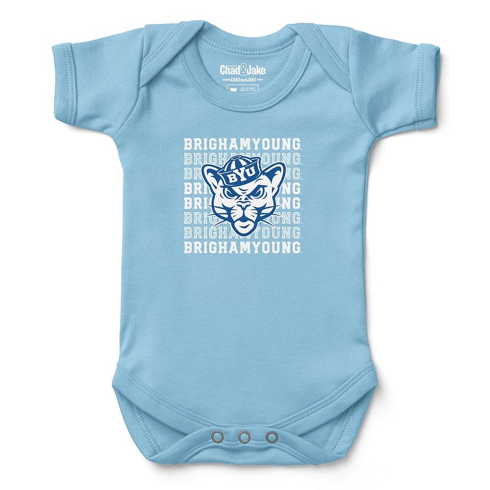 Infant Chad & Jake Light Blue BYU Cougars Retro Bodysuit