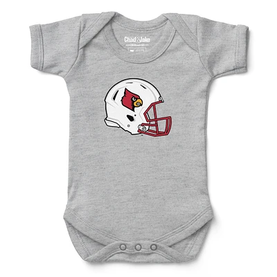 Infant Chad & Jake Heather Gray Louisville Cardinals Helmet Bodysuit