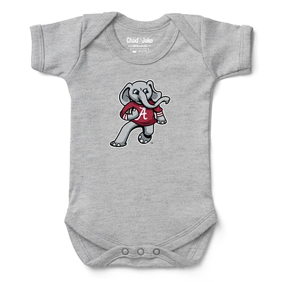 Infant Chad & Jake Heather Gray Alabama Crimson Tide Football Bodysuit