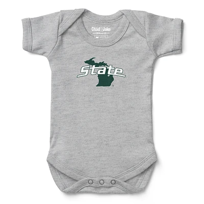 Infant Chad & Jake Heather Gray Michigan State Spartans  Bodysuit