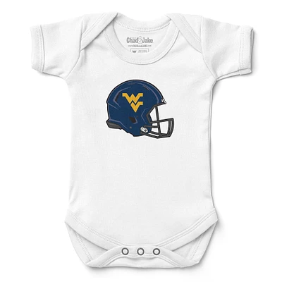Infant Chad & Jake White West Virginia Mountaineers Helmet Bodysuit