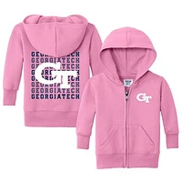 Infant Chad & Jake Pink Georgia Tech Yellow Jackets Retro Full-Zip Hoodie