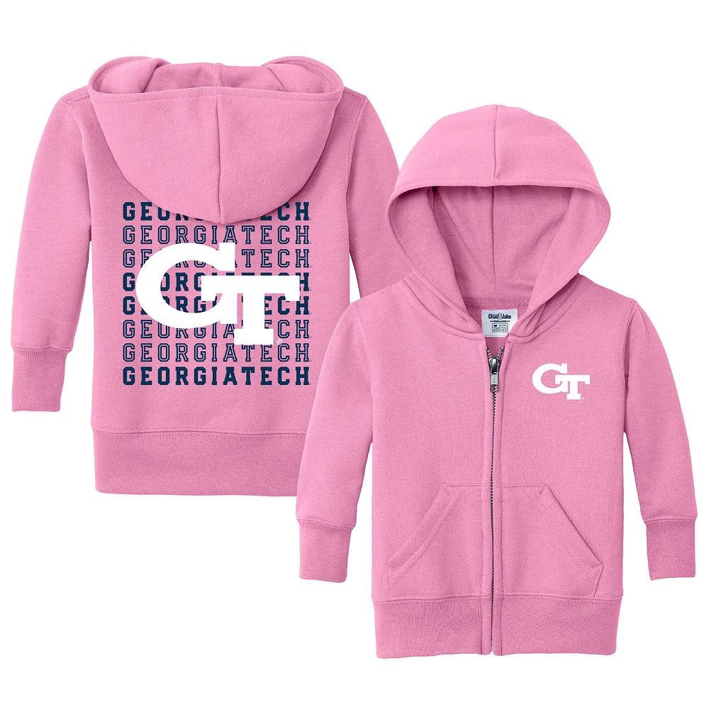 Infant Chad & Jake Pink Georgia Tech Yellow Jackets Retro Full-Zip Hoodie