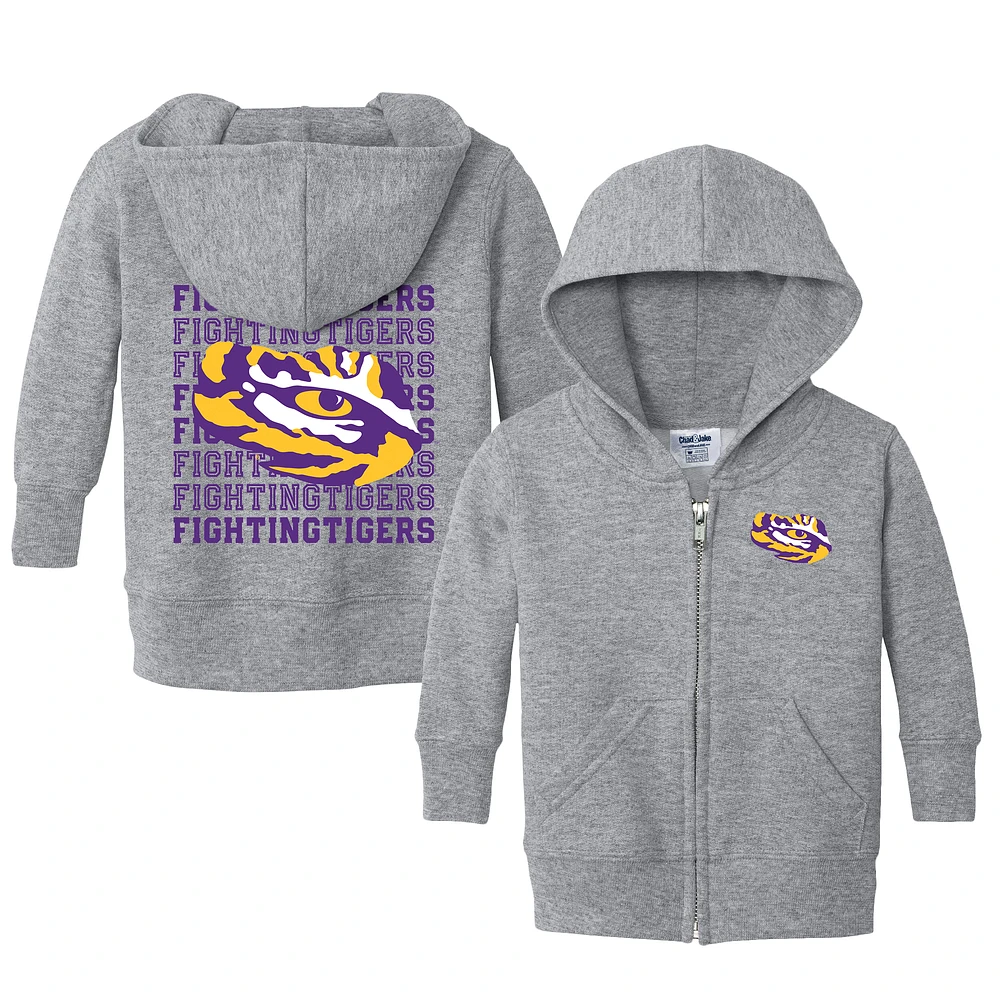 Infant Chad & Jake Heather Gray LSU Tigers Retro Full-Zip Hoodie