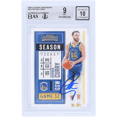 Stephen Curry Golden State Warriors Autographed 2020-21 Panini Contenders #20 BAS Authenticated 9/10 Card