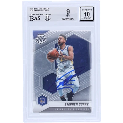 Stephen Curry Golden State Warriors Autographed 2020-21 Panini Mosaic #175 BAS Authenticated 9/10 Card