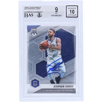 Stephen Curry Golden State Warriors Autographed 2020-21 Panini Mosaic #175 BAS Authenticated 9/10 Card