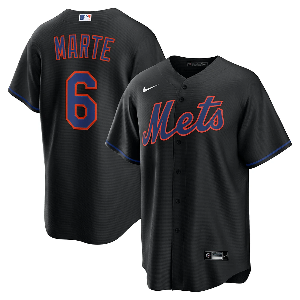 Men's Nike Starling Marte Black New York Mets Alternate Replica 2.0 Player Jersey