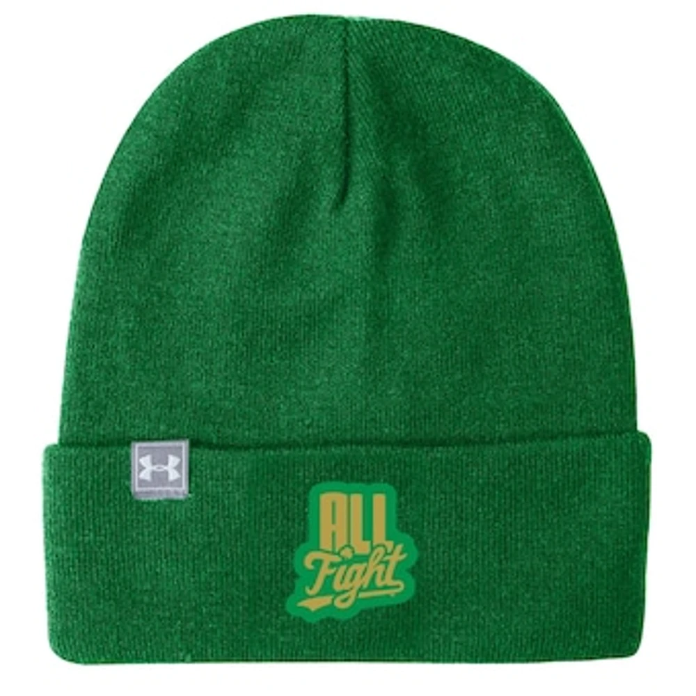 Men's Under Armour Kelly Green Notre Dame Fighting Irish Halftime Cuffed Knit Hat