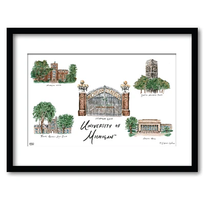 Michigan Wolverines 11" x 14" Framed University Wall Art