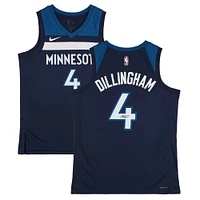 Rob Dillingham Minnesota Timberwolves Autographed Navy Nike Icon Edition Swingman Jersey