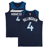 Rob Dillingham Minnesota Timberwolves Autographed Navy Nike Icon Edition Swingman Jersey with "2024 #8 Pick" and "Wolves Back" Inscriptions- Limited Edition of 5