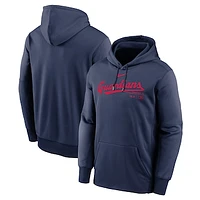 Men's Nike Navy Cleveland Guardians Authentic Collection Practice Performance Pullover Hoodie