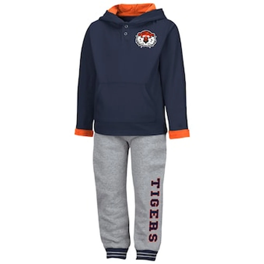 Toddler Colosseum Navy/Heather Gray Auburn Tigers Poppies Hoodie & Sweatpants Set