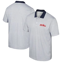 Men's Colosseum Navy Ole Miss Rebels Tuck Striped Polo Shirt