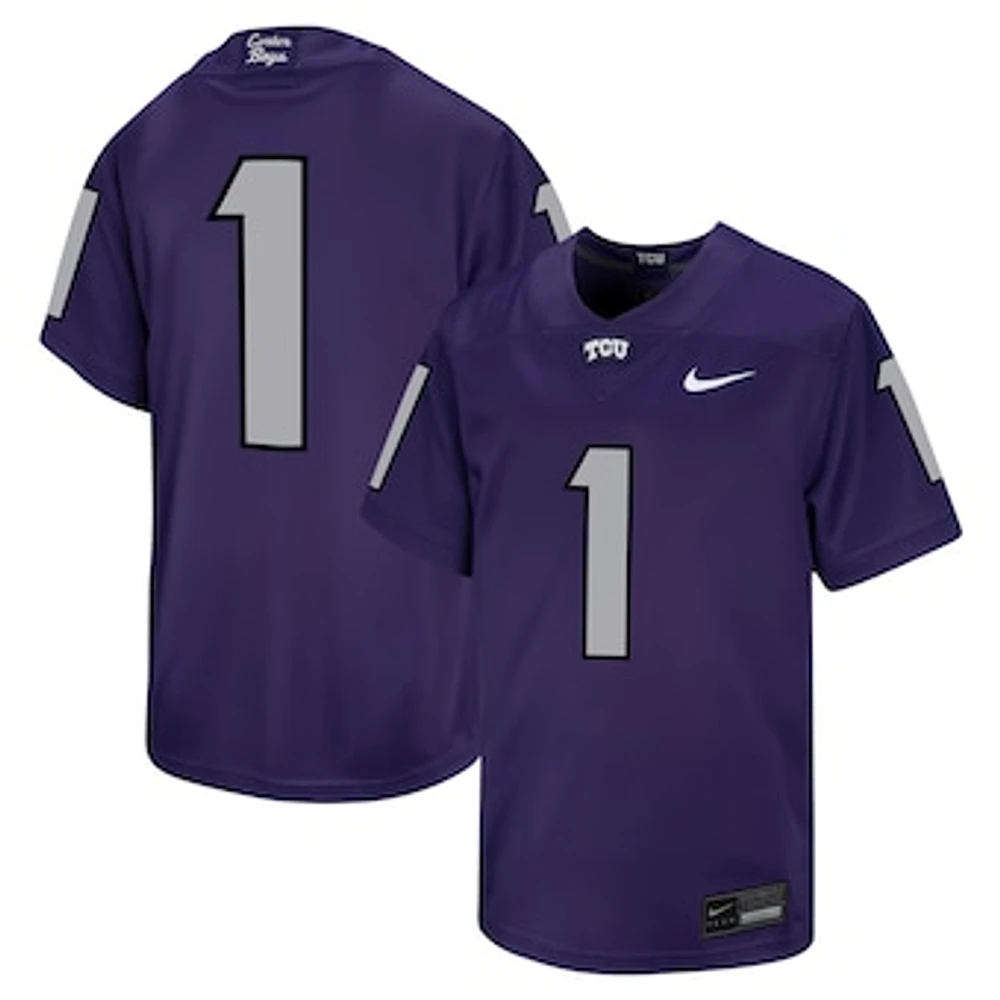 Youth Nike #1 Purple TCU Horned Frogs Untouchable Football Jersey