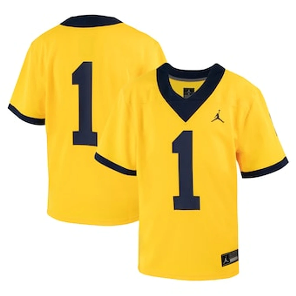 Youth Jordan Brand #1 Maize Michigan Wolverines Untouchable Football Jersey