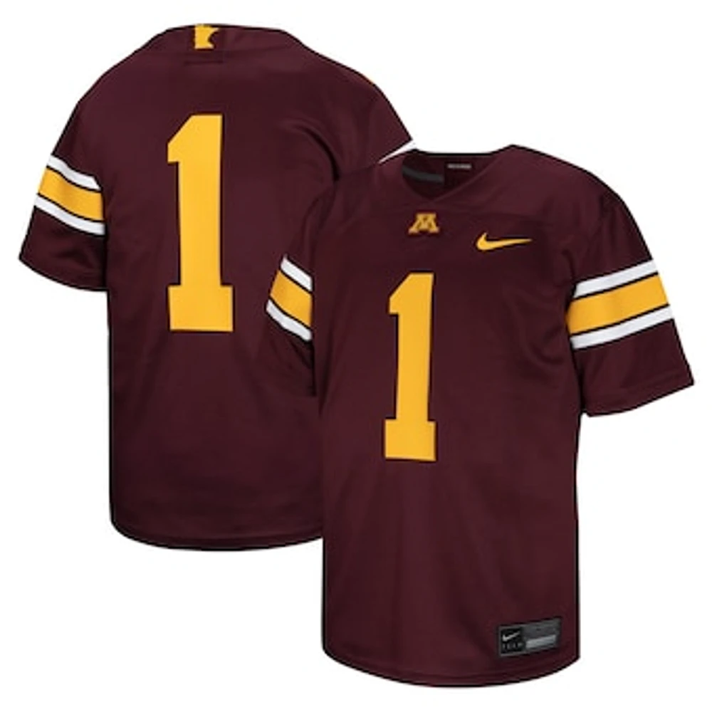 Youth Nike #1 Maroon Minnesota Golden Gophers Untouchable Football Jersey