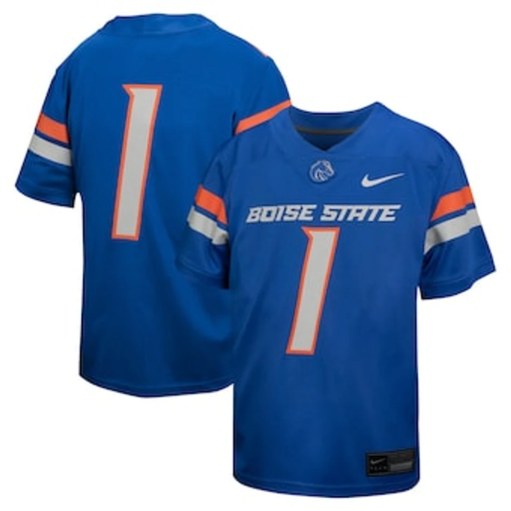 Youth Nike #1 Royal Boise State Broncos Untouchable Football Jersey