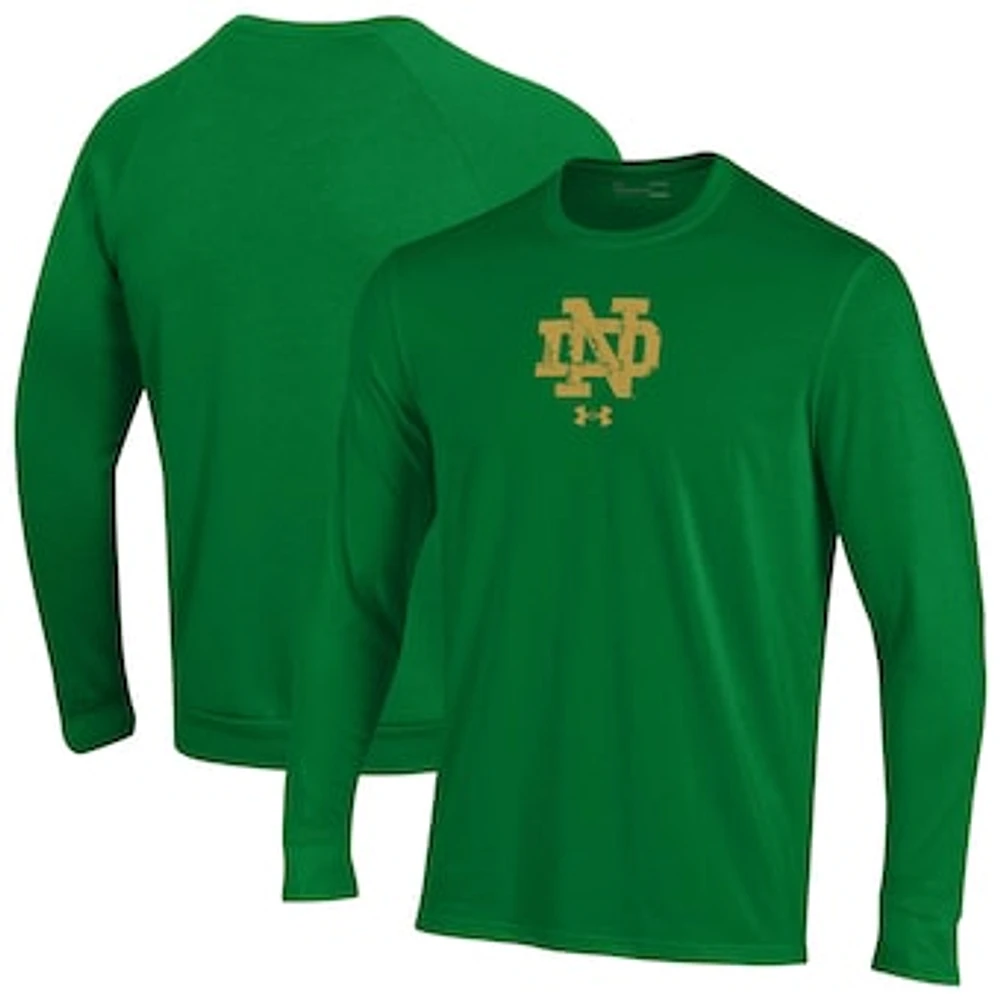 Men's Under Armour Kelly Green Notre Dame Fighting Irish 2024 Wear Performance Long Sleeve T-Shirt