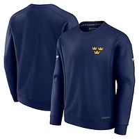 Men's Fanatics  Athletic Navy Sweden 2025 4 Nations Face-Off Authentic Pro Fleece Pullover Sweatshirt
