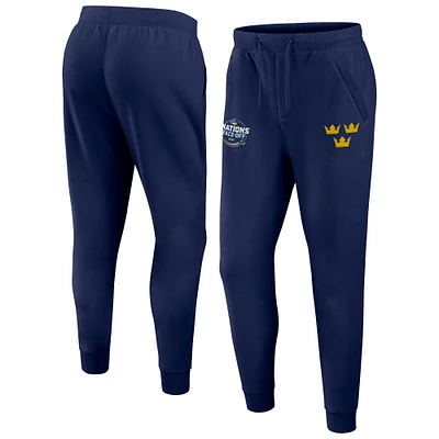 Men's Fanatics  Athletic Navy Sweden 2025 4 Nations Face-Off Authentic Pro Fleece Sweatpants