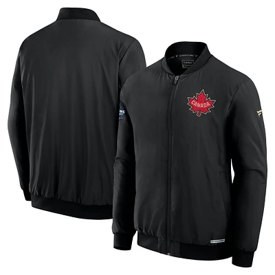 Men's Fanatics  Black Canada 2025 4 Nations Face-Off Authentic Pro Full-Zip Bomber Jacket