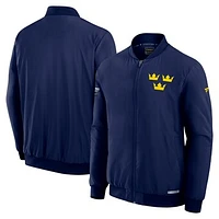 Men's Fanatics  Athletic Navy Sweden 2025 4 Nations Face-Off Authentic Pro Full-Zip Bomber Jacket