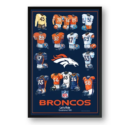 Denver Broncos 27" x 39" Uniform Heritage Framed Art Print