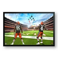 Deshaun Watson & Myles Garrett Cleveland Browns 27" x 39" Two Player Framed Art Print