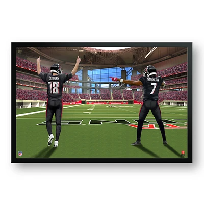 Kirk Cousins & Bijan Robinson Atlanta Falcons 27" x 39" Two Player Framed Art Print