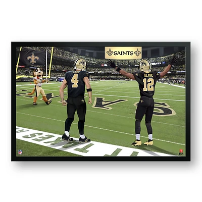 Derek Carr & Chris Olave New Orleans Saints 27" x 39" Two Player Framed Art Print