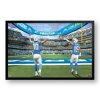 Justin Herbert & Ladd McConkey Los Angeles Chargers 27" x 39" Two Player Framed Art Print