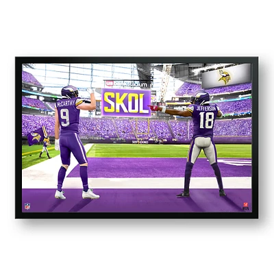 J.J. McCarthy & Justin Jefferson Minnesota Vikings 27" x 39" Two Player Framed Art Print