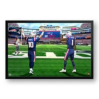 Drake Maye & Ja'Lynn Polk New England Patriots 27" x 39" Two Player Framed Art Print