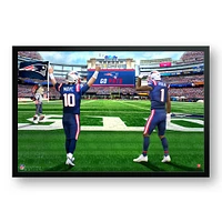 Drake Maye & Ja'Lynn Polk New England Patriots 27" x 39" Two Player Framed Art Print