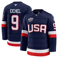 Men's Fanatics Jack Eichel Navy USA 2025 4 Nations Face-Off Premium Jersey