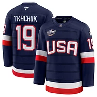 Men's Fanatics Matthew Tkachuk Navy USA 2025 4 Nations Face-Off Premium Jersey