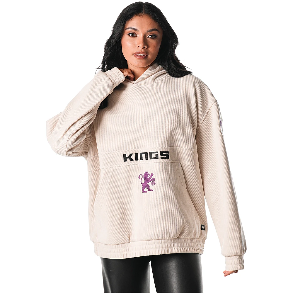 Unisex The Wild Collective  Cream Sacramento Kings Corduroy Tri-Blend Pullover Hoodie