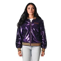 Women's The Wild Collective Purple Phoenix Suns Sequin Bomber Full-Zip Jacket