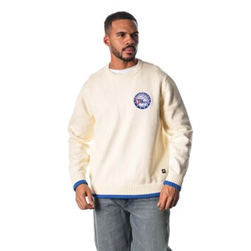 Unisex The Wild Collective  Cream Philadelphia 76ers Jacquard Knit Pullover Sweater