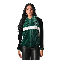 Women's The Wild Collective Kelly Green Boston Celtics Velour Full-Zip Track Jacket