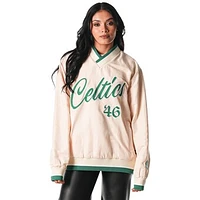 Unisex The Wild Collective Cream Boston Celtics Applique Pullover Windbreaker